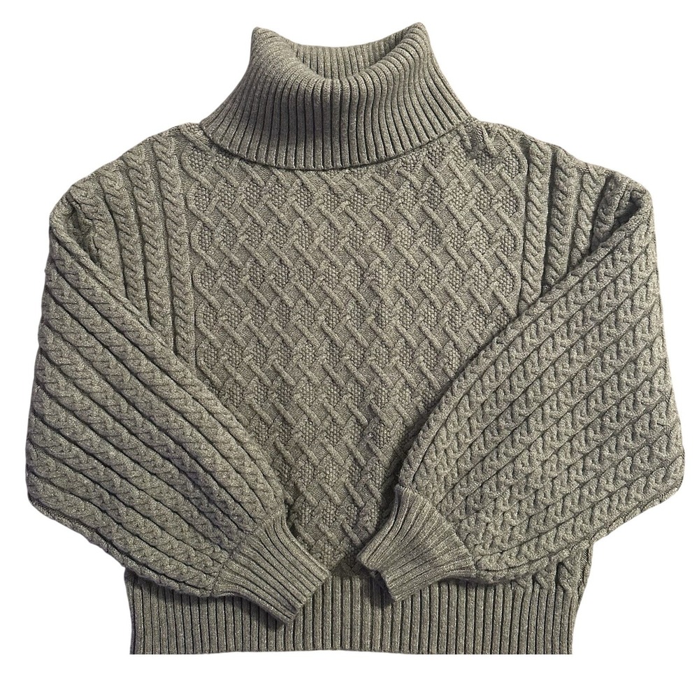 Truth By‎ Republic Sweater Women S Green Chunky Cable Knit Holiday Party Thick